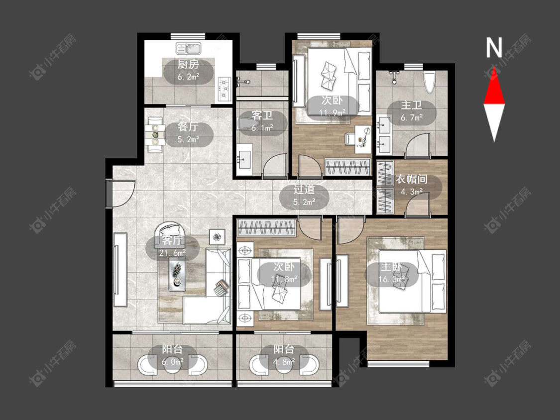 常州新城香溢澜桥二期在售二手房源户型图_小牛看房