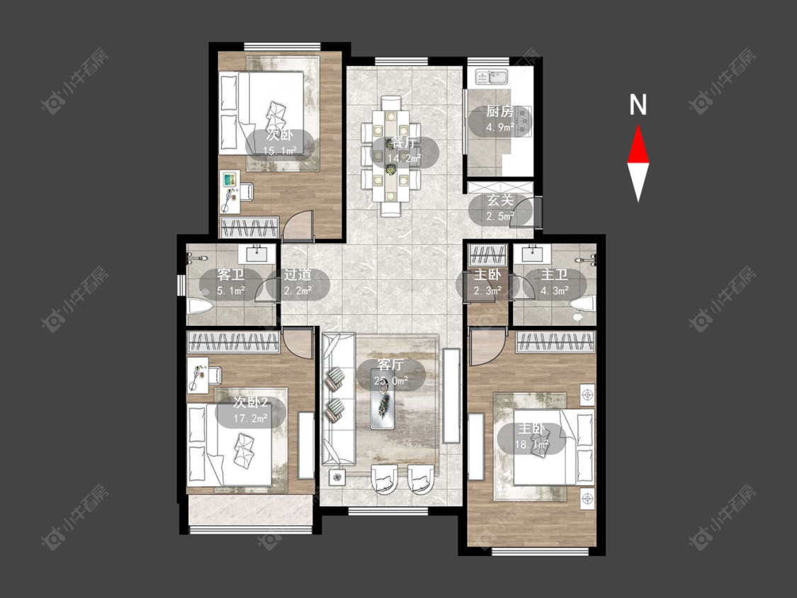 常州新龙花苑西区在售二手房源户型图_小牛看房