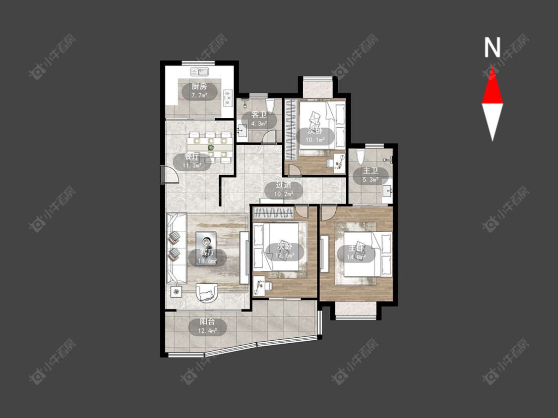 常州聚博花园在售二手房源户型图_小牛看房