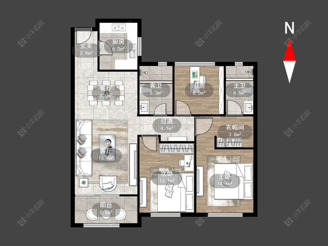 常州路劲铂隽在售二手房源户型图_小牛看房