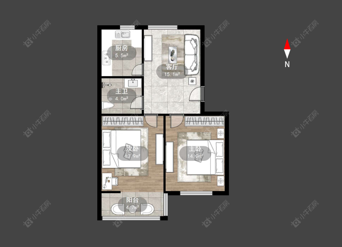 常州北环南村在售二手房源户型图_小牛看房