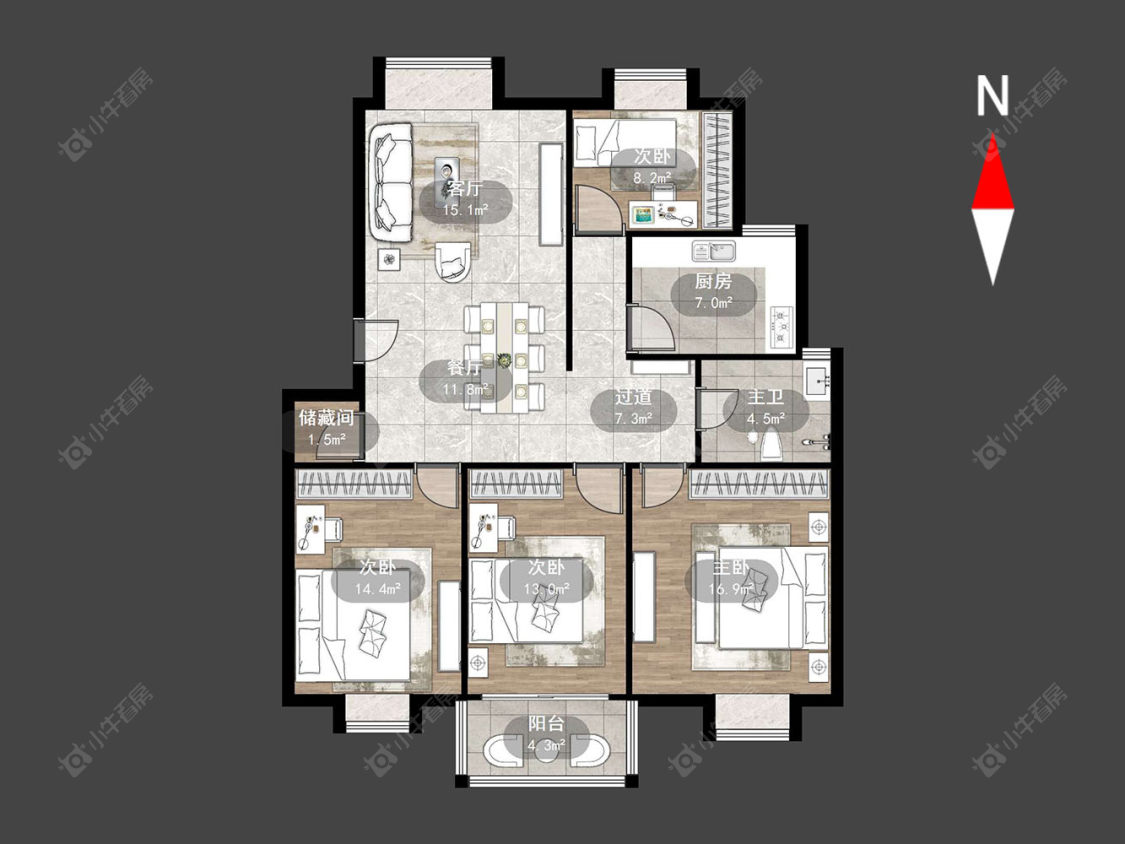 常州阳湖世纪苑北苑在售二手房源户型图_小牛看房