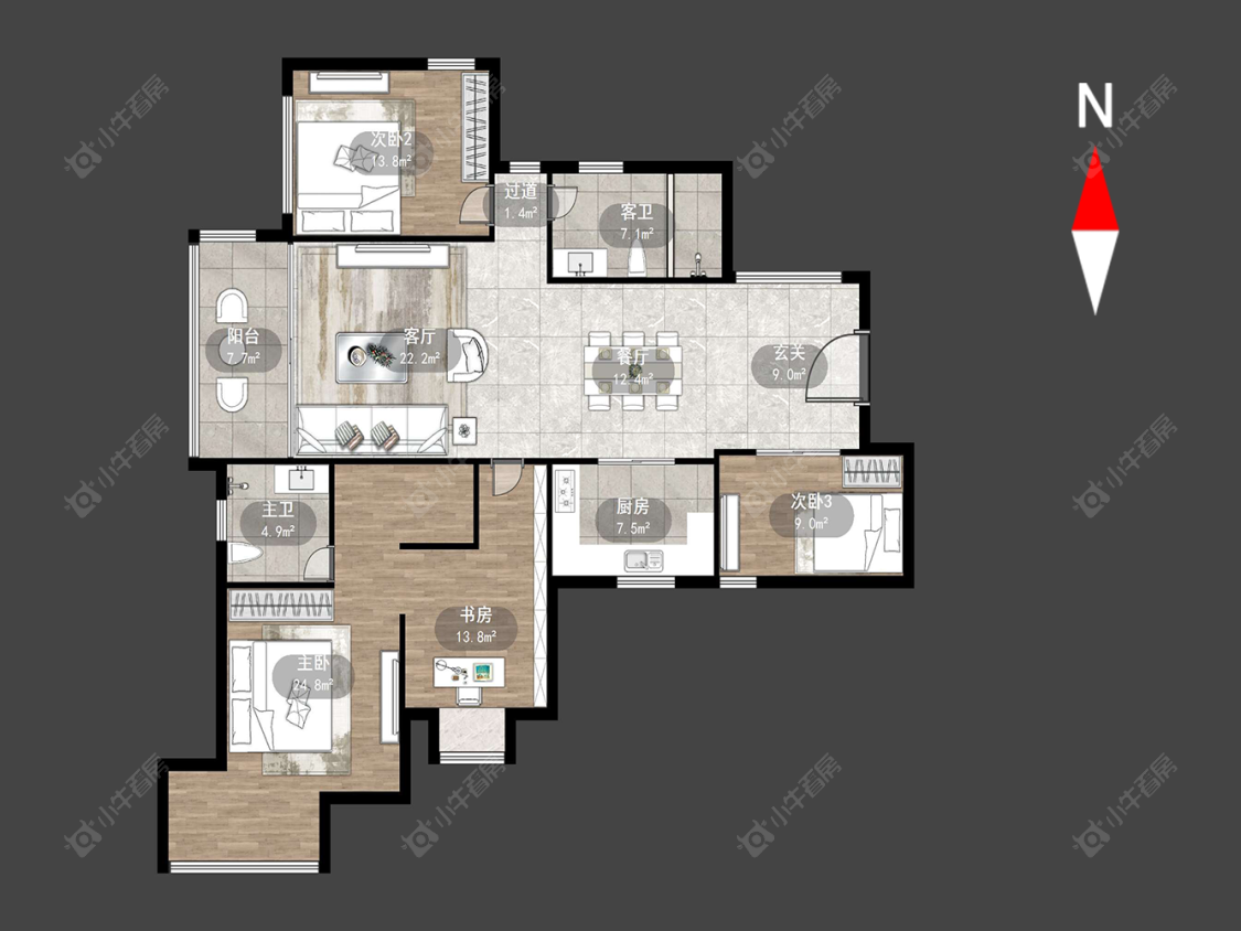 常州南博湾花园在售二手房源户型图_小牛看房