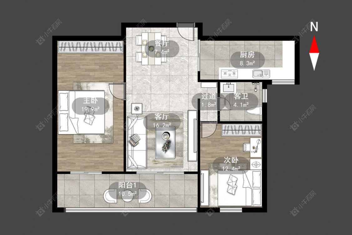 吾悦广场南区房源户型图 常州吾悦广场南区在售二手房源户型图_小牛看房