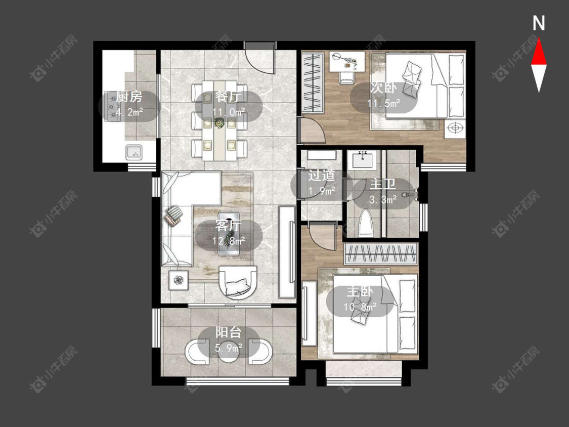 常州景瑞曦城在售二手房源户型图_小牛看房