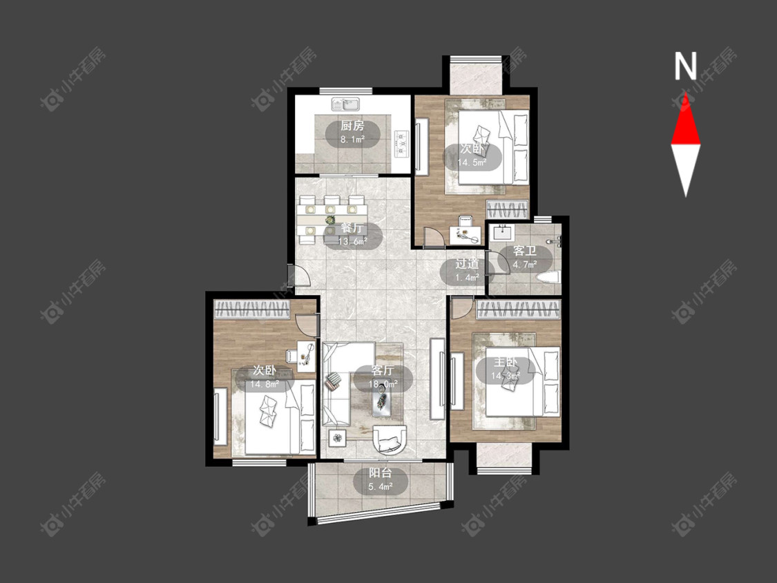 常州大诚苑在售二手房源户型图_小牛看房