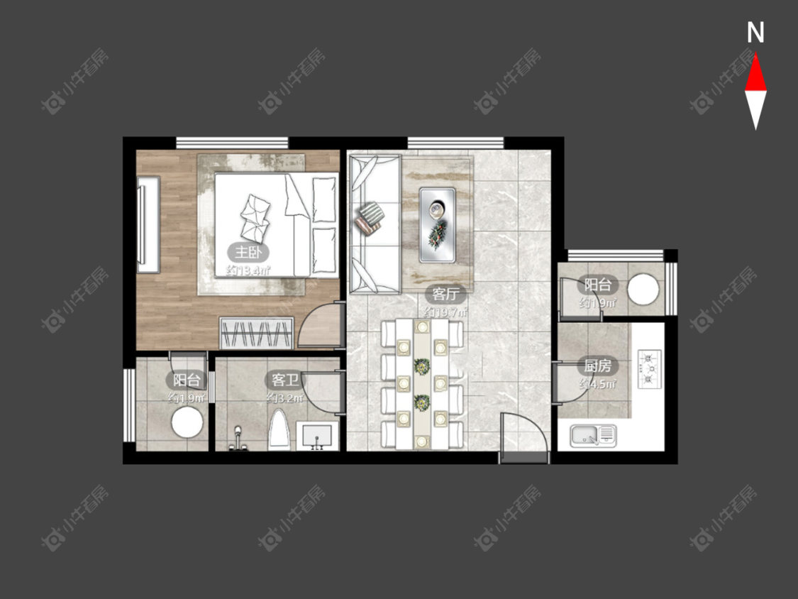 常州新城公馆国际公寓在售二手房源户型图_小牛看房
