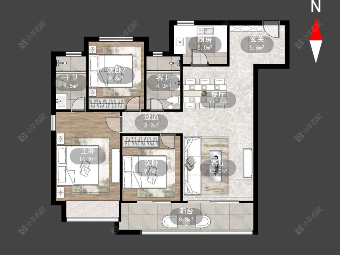 美的世茂云筑房源户型图 常州美的世茂云筑在售二手房源户型图_小牛看房