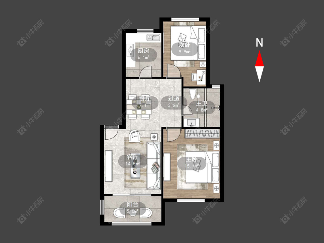 常州新景花苑二期在售二手房源户型图_小牛看房