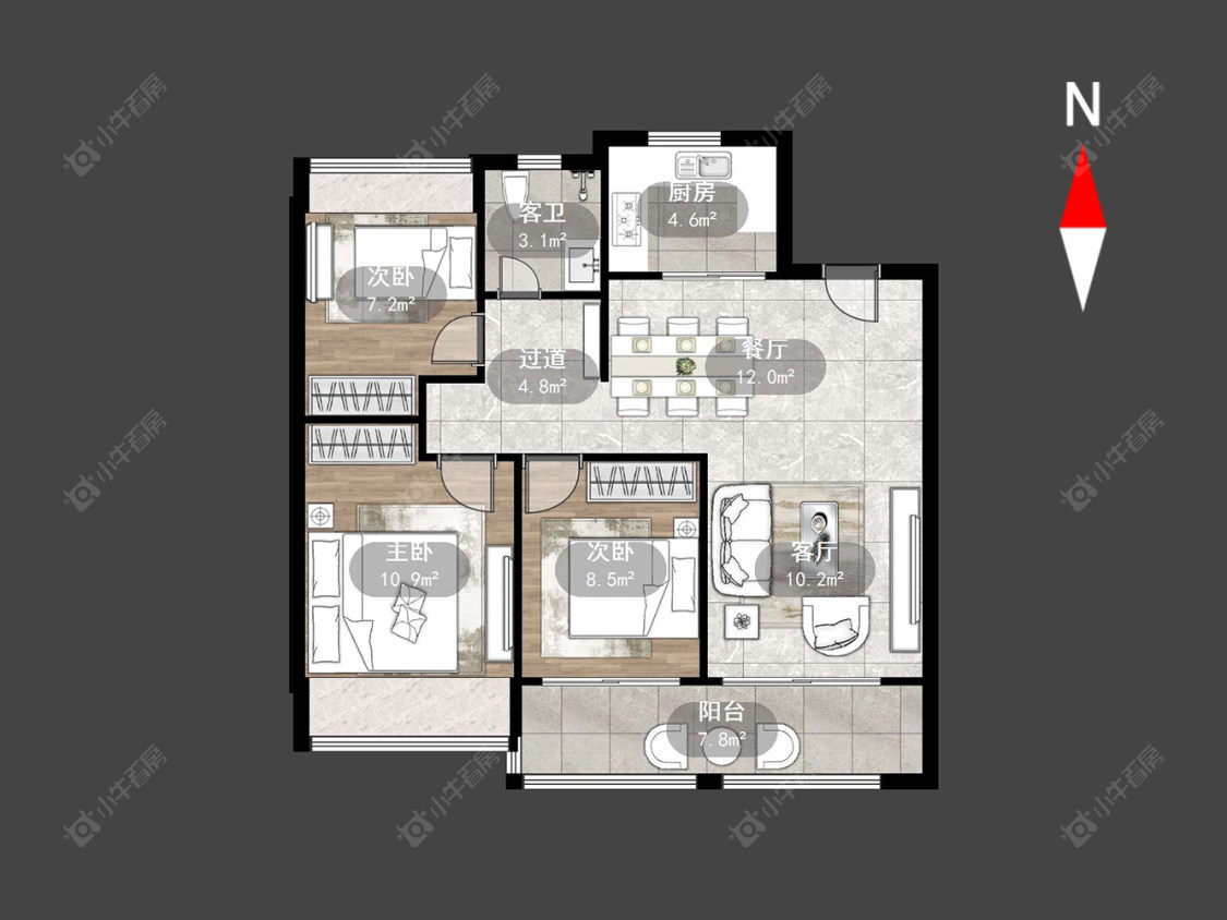 常州万科新都会在售二手房源户型图_小牛看房