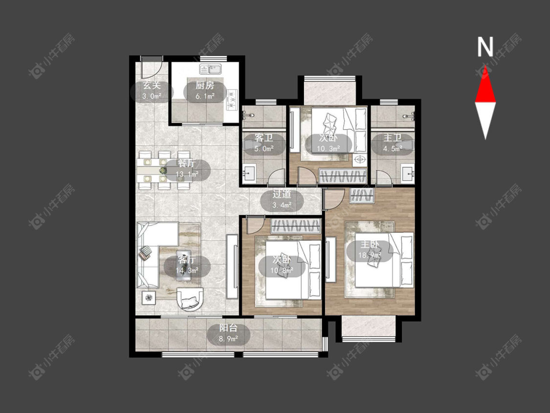 常州阳光城禹洲宸悦在售二手房源户型图_小牛看房