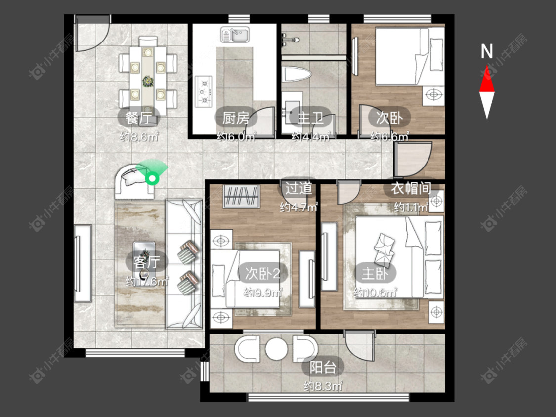常州九洲花园二期在售二手房源户型图_小牛看房