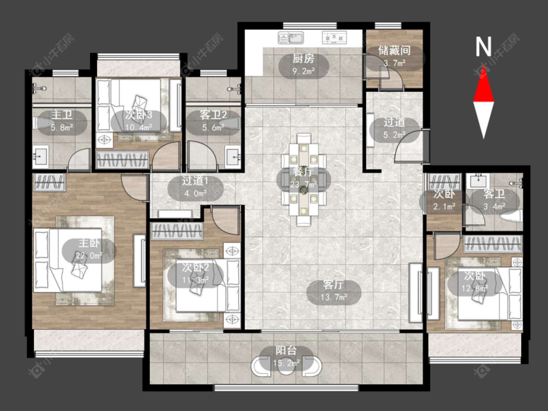常州美的世茂云筑在售二手房源户型图_小牛看房