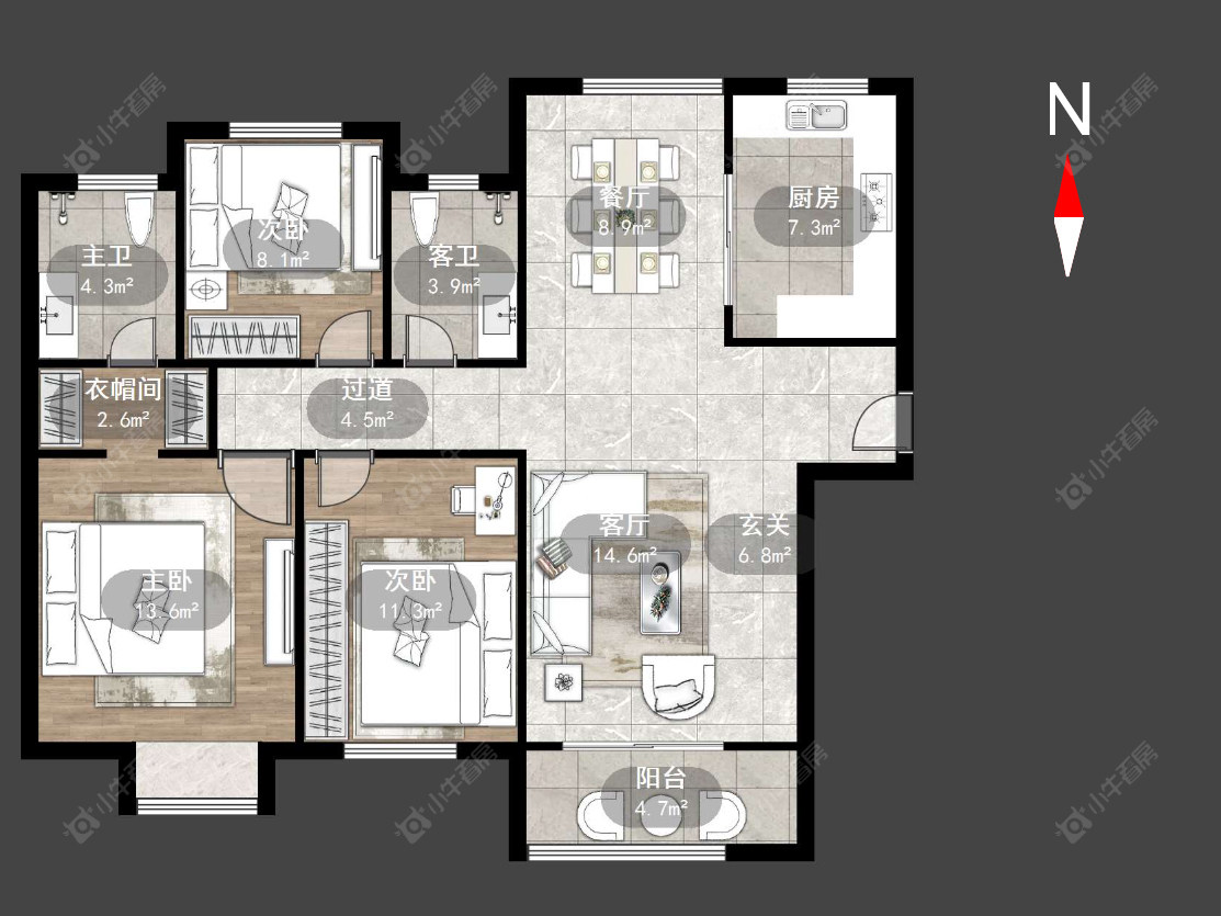常州华润国际三期在售二手房源户型图_小牛看房