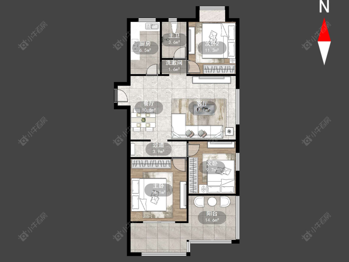 常州紫韵香庭二期在售二手房源户型图_小牛看房