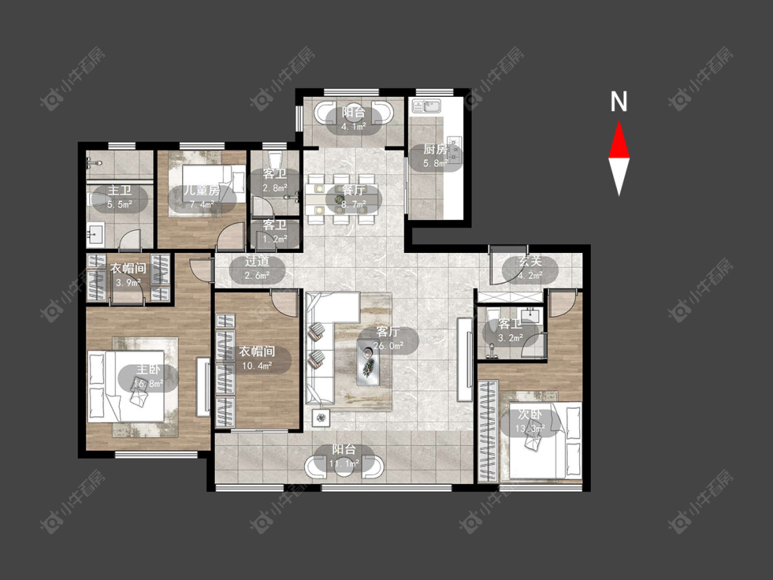 朗诗熙华府房源户型图 常州朗诗熙华府在售二手房源户型图_小牛看房