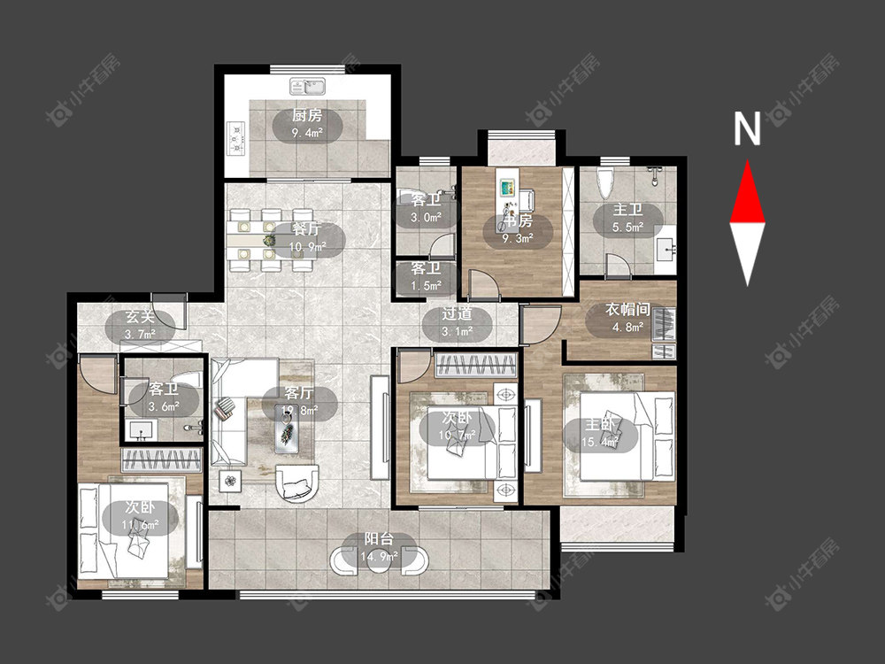 常州三盛汝悦春秋在售二手房源户型图_小牛看房