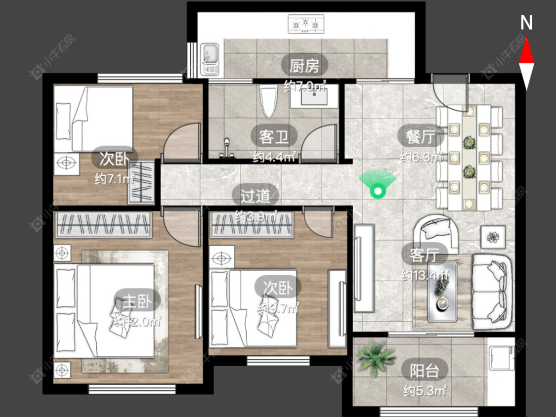 常州龙东花园在售二手房源户型图_小牛看房