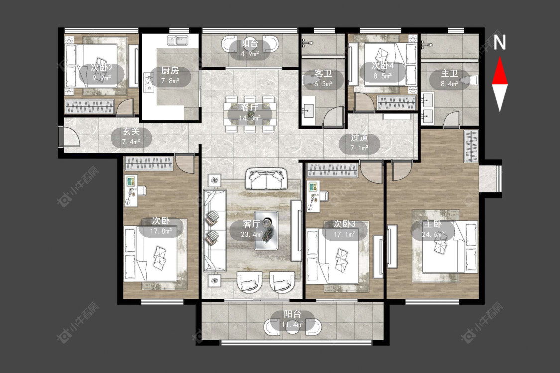 常州星河国际十一区在售二手房源户型图_小牛看房