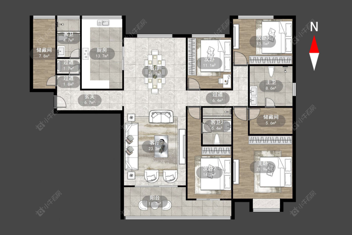 常州星河国际二区在售二手房源户型图_小牛看房
