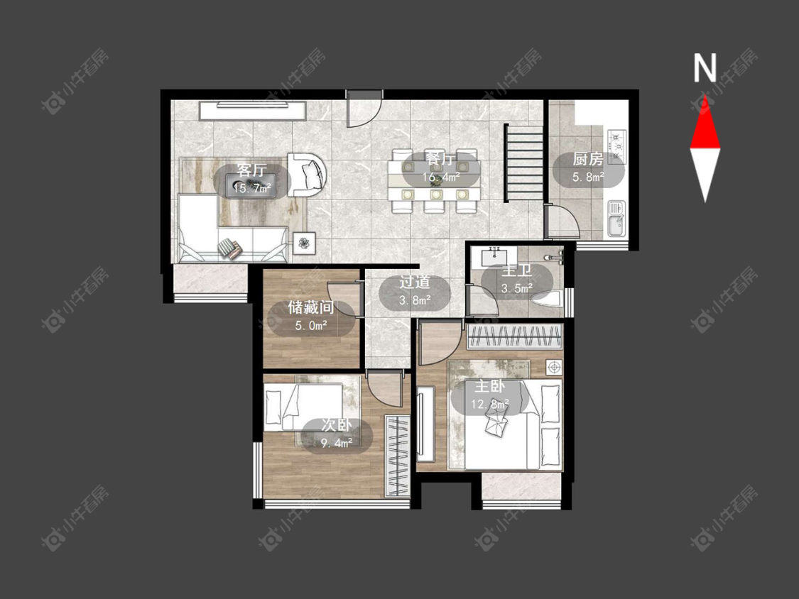 常州龙德花园在售二手房源户型图_小牛看房