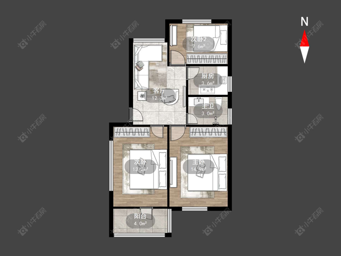 清潭六村房源户型图 常州清潭六村在售二手房源户型图_小牛看房