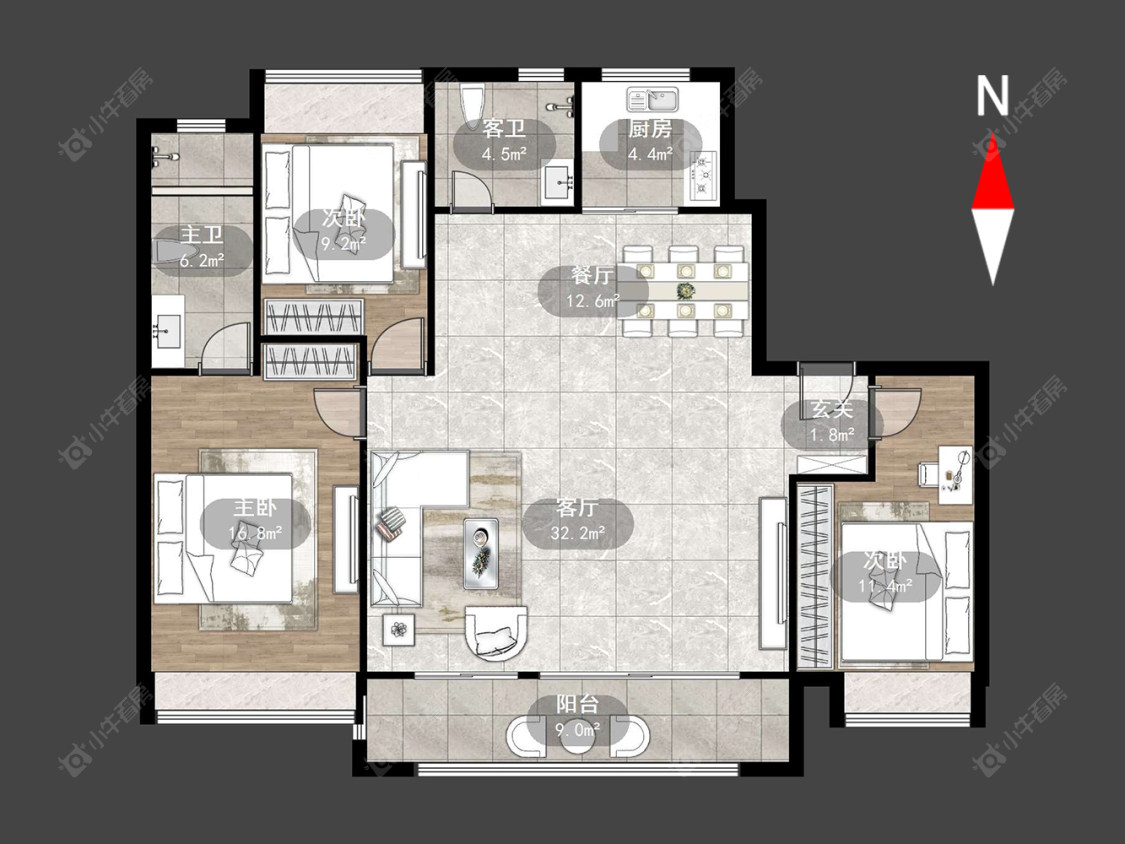 常州万科四季都会在售二手房源户型图_小牛看房