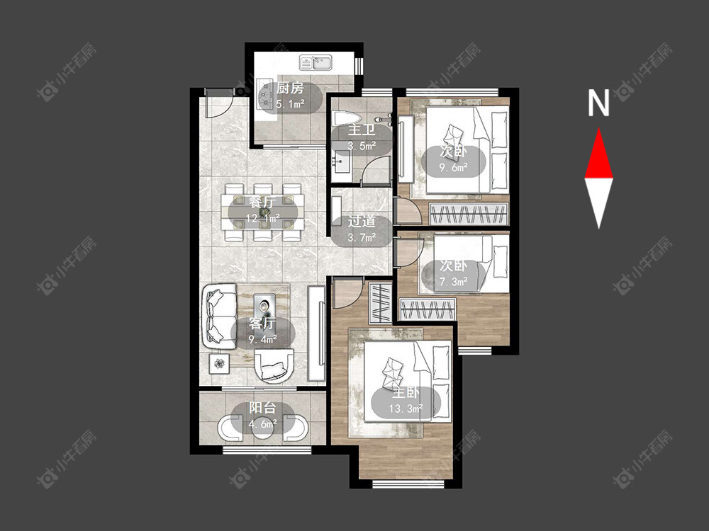 常州环太湖艺术城德郡在售二手房源户型图_小牛看房