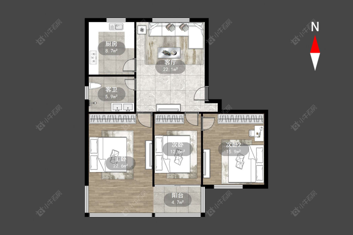 中凉二村房源户型图 常州中凉二村在售二手房源户型图_小牛看房