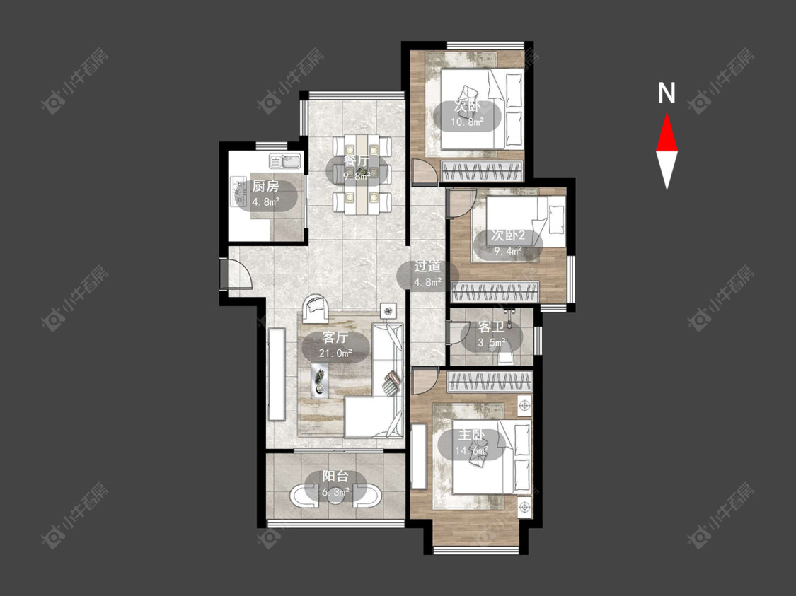 常州凯旋城东区在售二手房源户型图_小牛看房
