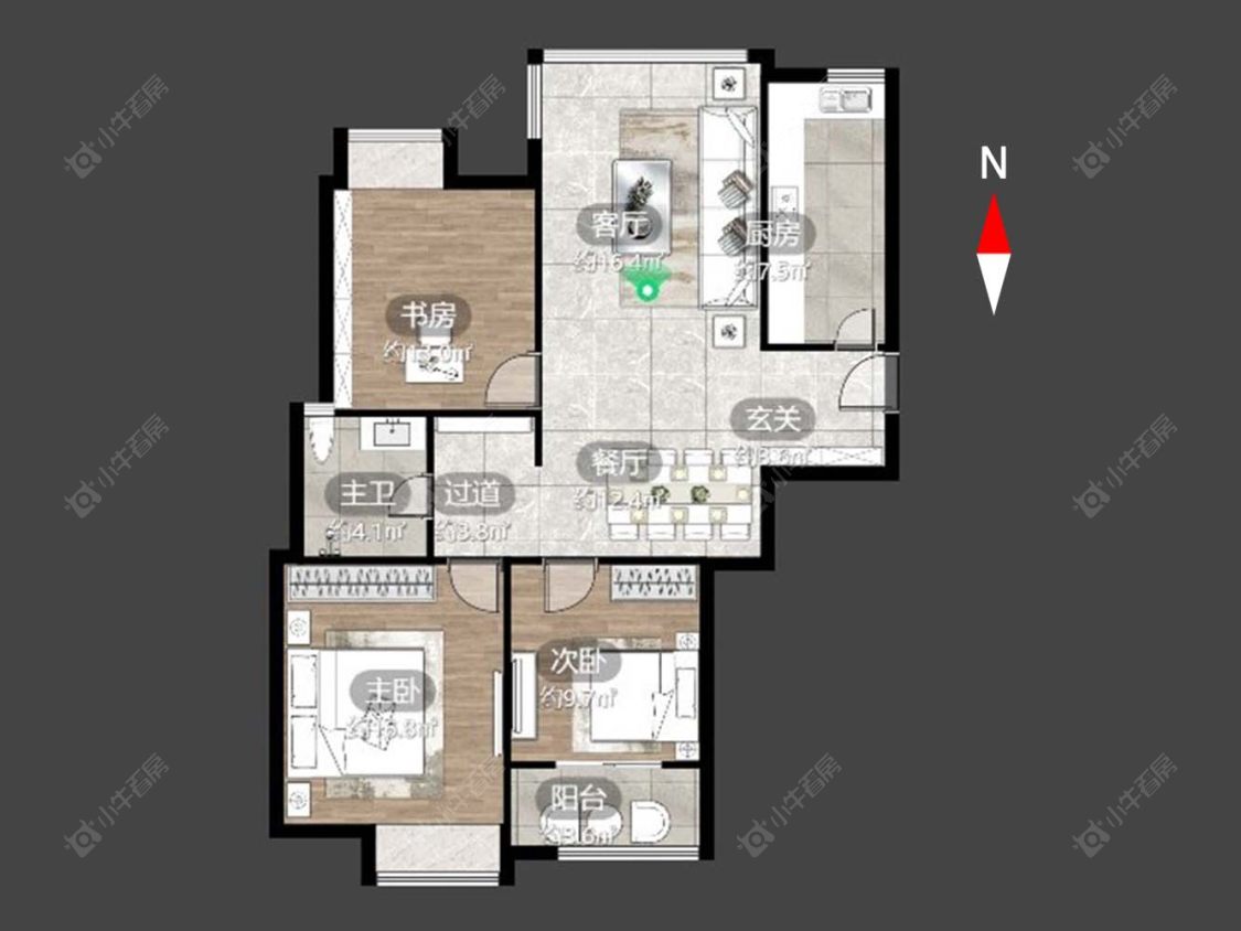 府西花园房源户型图 常州府西花园在售二手房源户型图_小牛看房