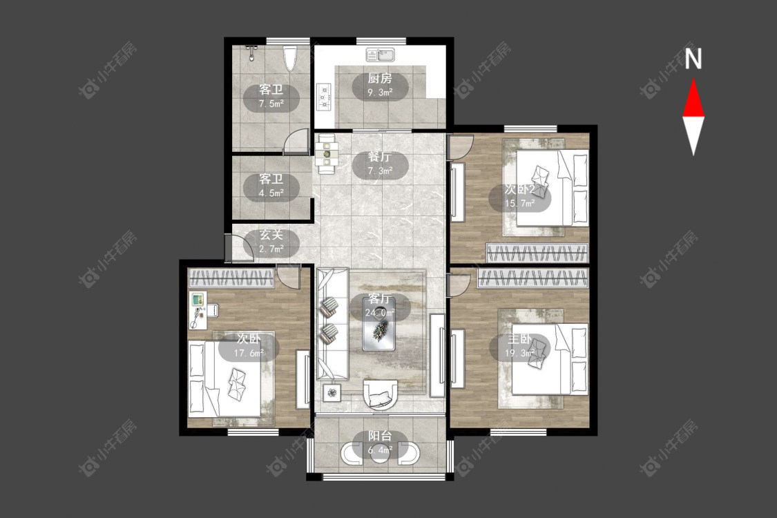 常州花东三村在售二手房源户型图_小牛看房