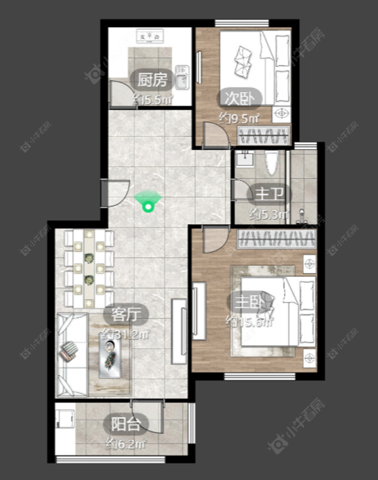 常州紫荆东苑在租房源户型图_小牛看房