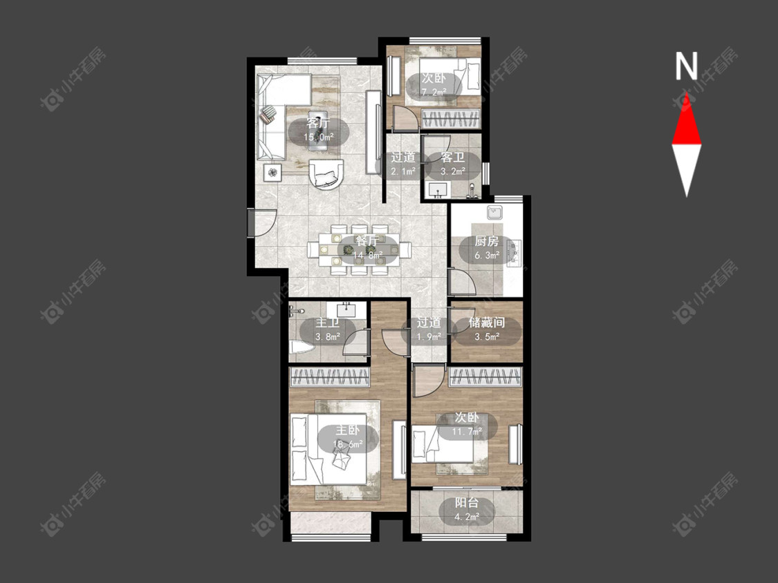 常州邹区泰富嘉园二期在售二手房源户型图_小牛看房
