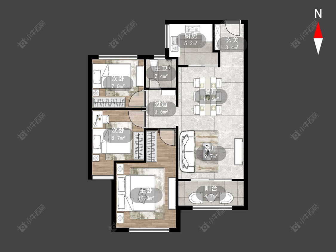 路劲城一期房源户型图 常州路劲城一期在售二手房源户型图_小牛看房