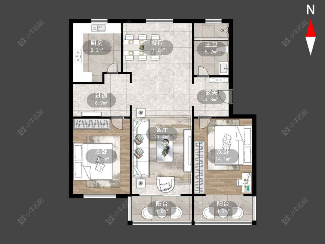 常州安阳花苑北区在售二手房源户型图_小牛看房