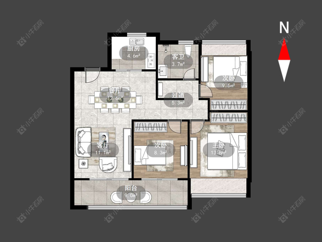 常州万科新都会在售二手房源户型图_小牛看房
