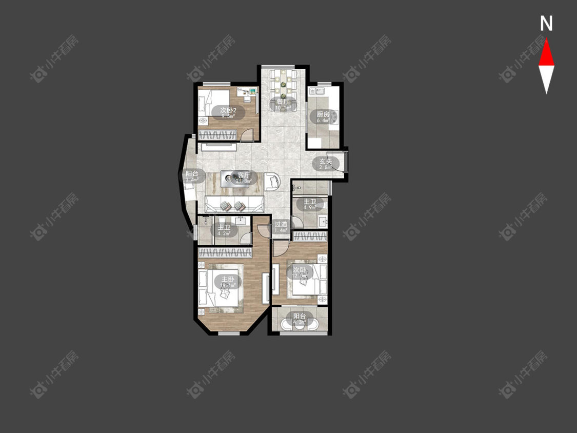 常州万水美兰城在售二手房源户型图_小牛看房
