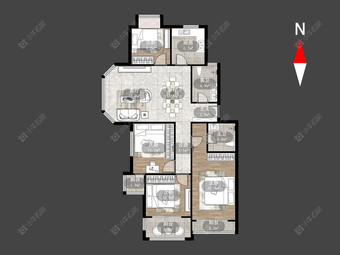 常州高成莱茵二期在售二手房源户型图_小牛看房