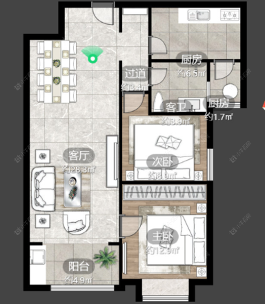 恒大翡翠华庭房源室内图 常州恒大翡翠华庭在租房源室内图_小牛看房