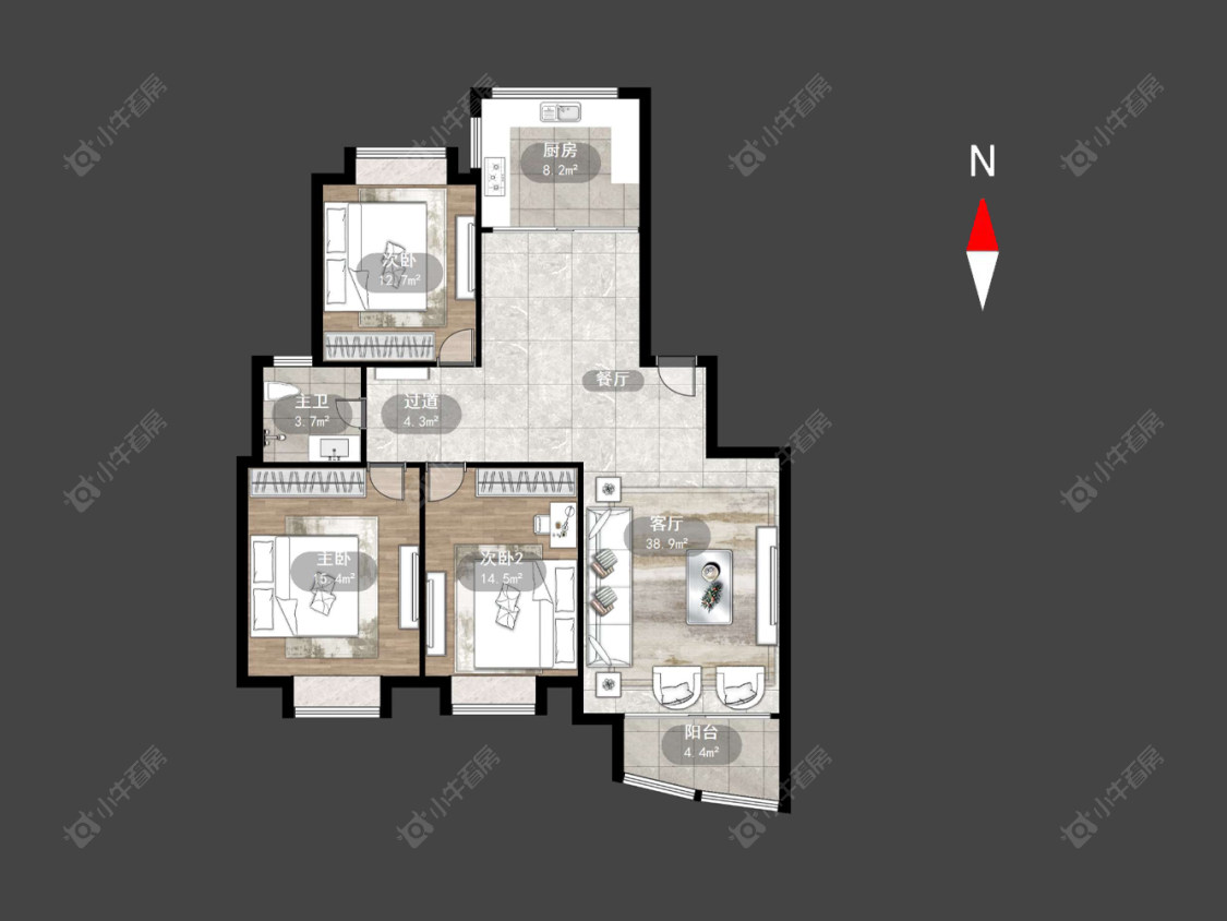常州燕阳花园在售二手房源户型图_小牛看房