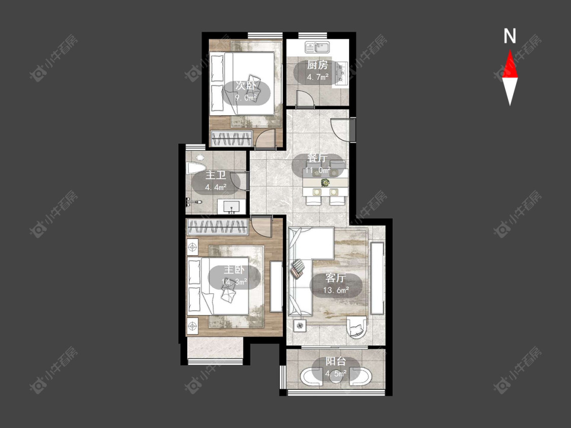 常州新城长岛在售二手房源户型图_小牛看房