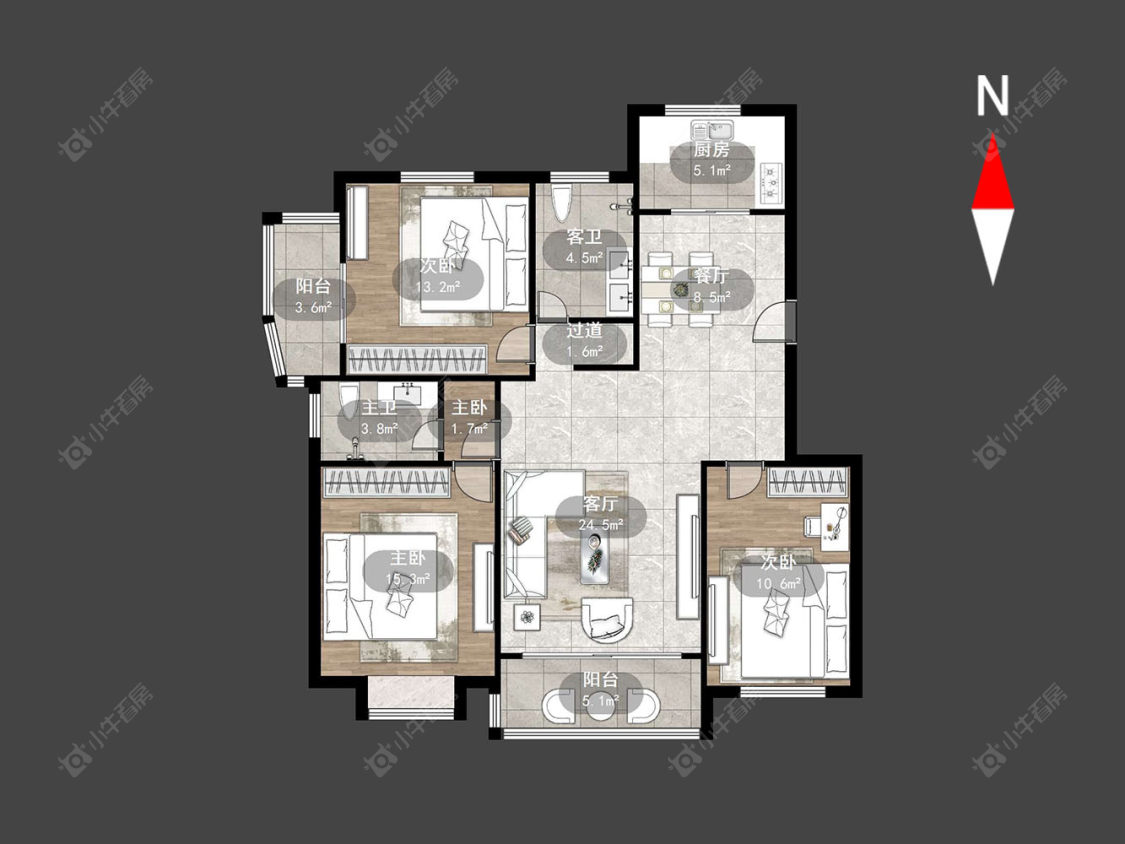 常州百草苑在售二手房源户型图_小牛看房