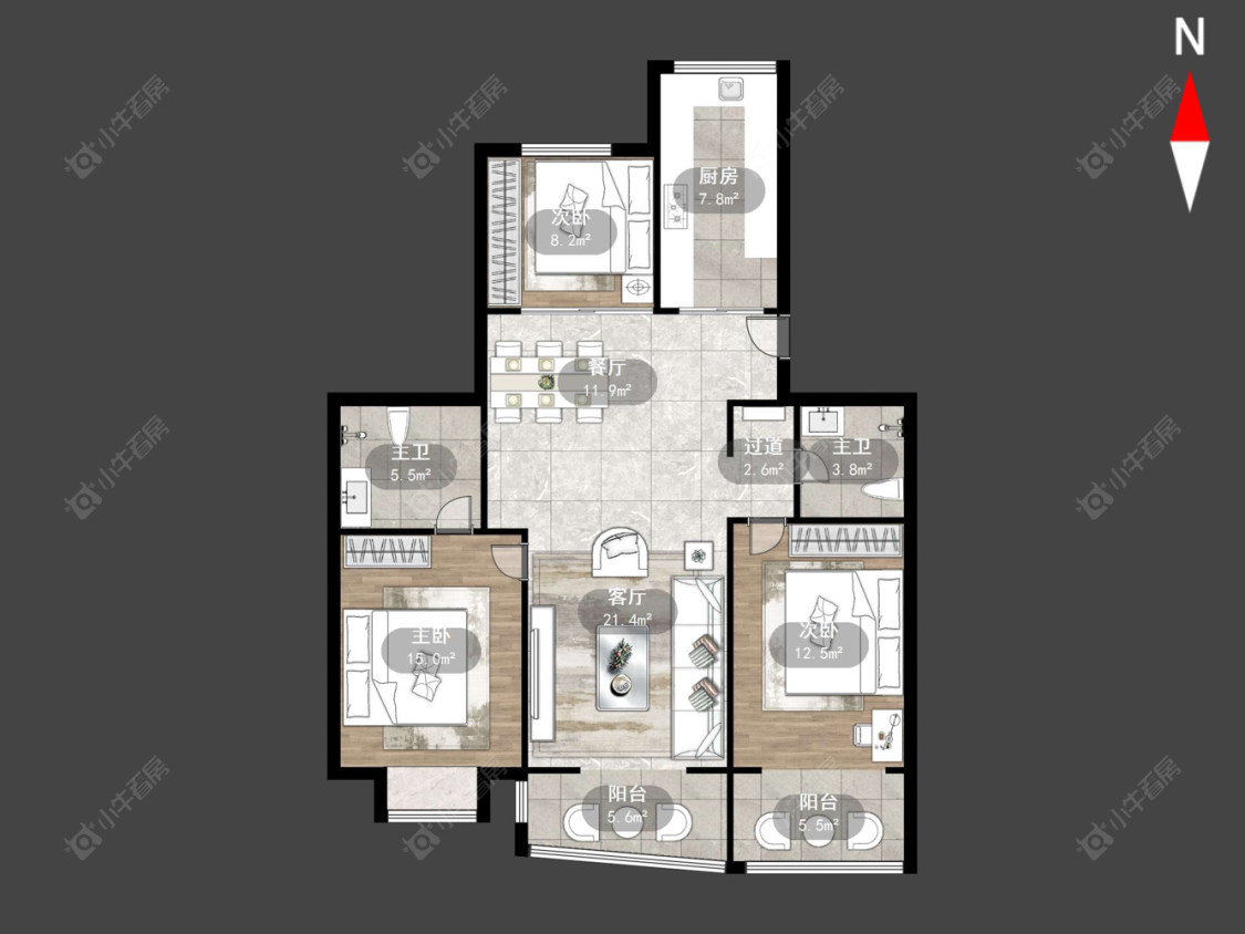 常州新奥佳园在售二手房源户型图_小牛看房
