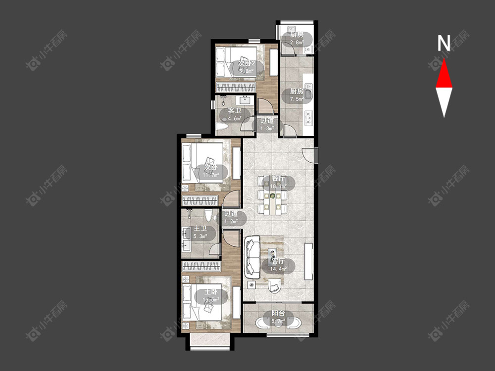 常州恒大御景在售二手房源户型图_小牛看房