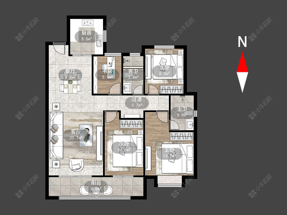 常州新城金樾在售二手房源户型图_小牛看房
