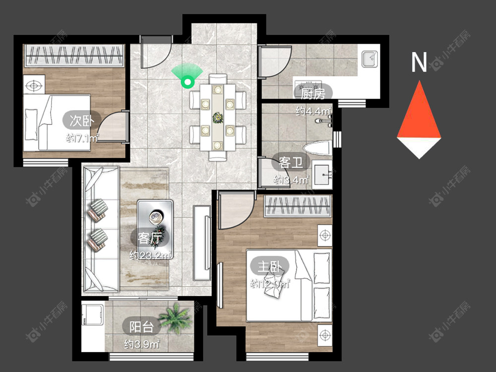 常州新城香悦半岛北区在售二手房源户型图_小牛看房