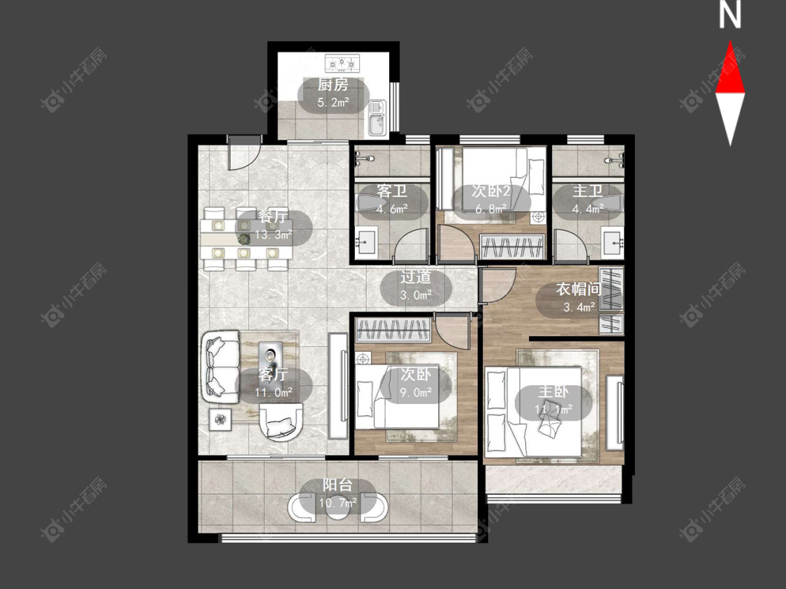 常州中海云樾里在售二手房源户型图_小牛看房