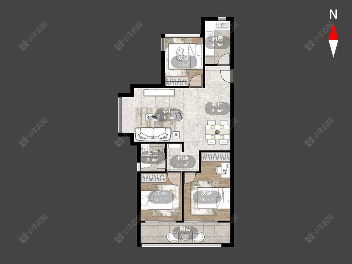 常州雅居乐路劲棠颂在售二手房源户型图_小牛看房