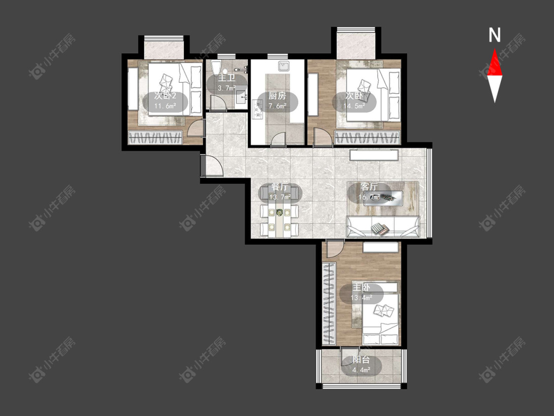 常州锦阳西苑在售二手房源户型图_小牛看房